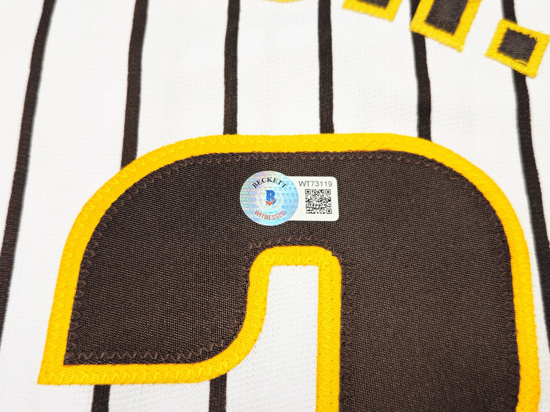 San Diego Padres Fernando Tatis Jr. Signed White Pinstripes Jersey Beckett Wit