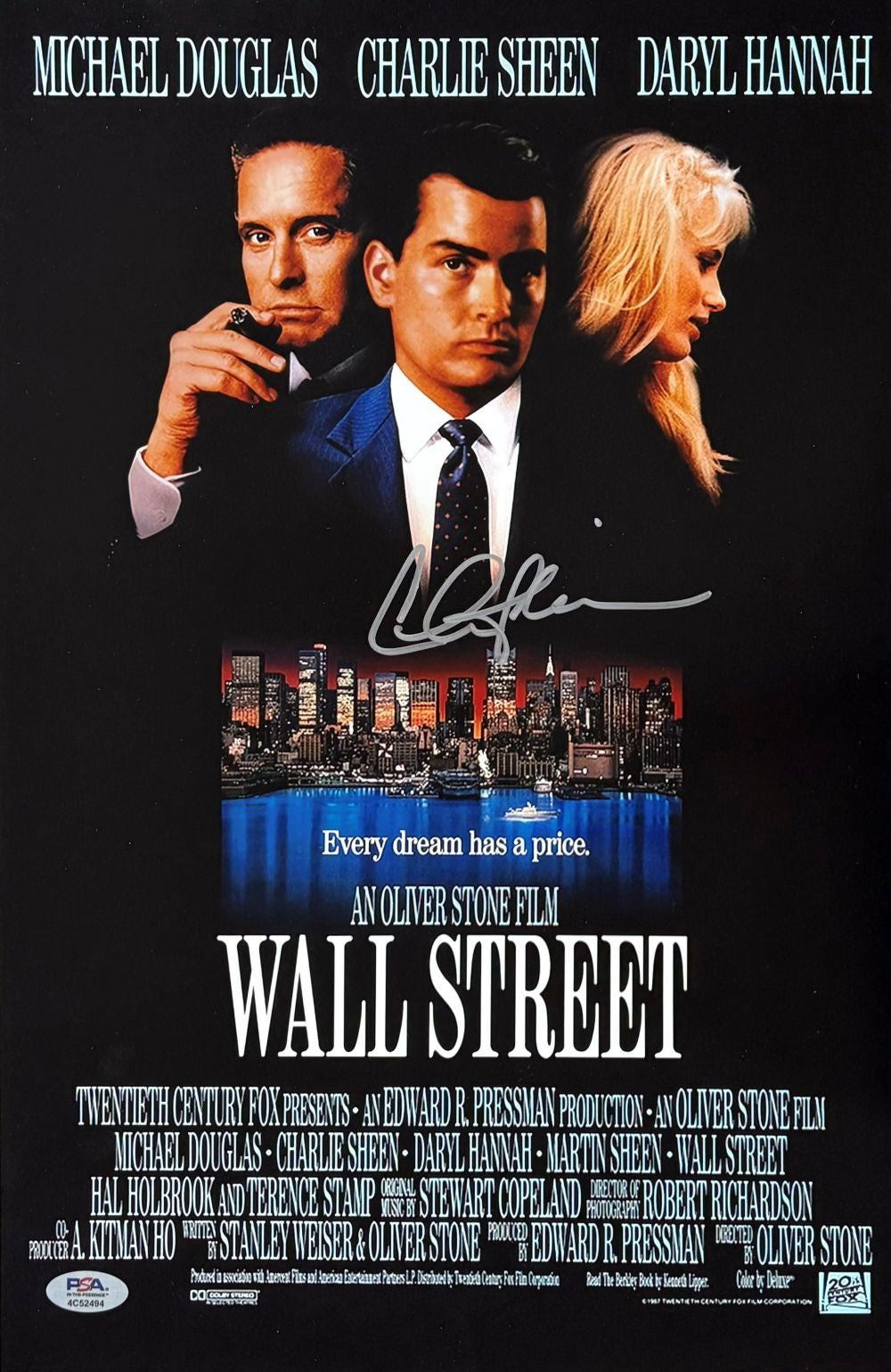 Charlie Sheen Signed 11x17 Wall Street Photo PSA/DNA Hologram