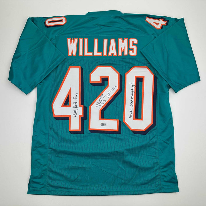 Autographed/Signed Ricky Williams Smoke Weed Everyday Puff Puff Jersey COA