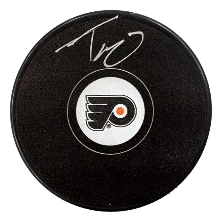 Trevor Zegras Signed Philadelphia Flyers Logo Puck Fanatics
