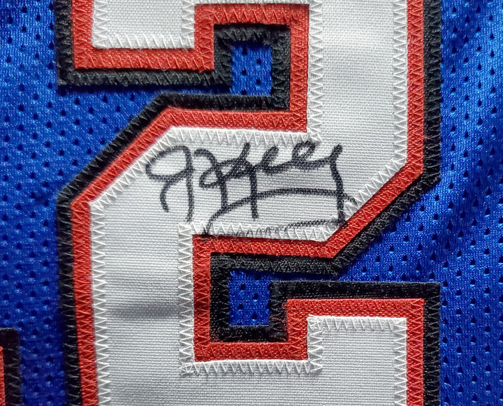 Bills Team Greats Signed Framed Blue Jersey With 3 Sigs Beckett BAS