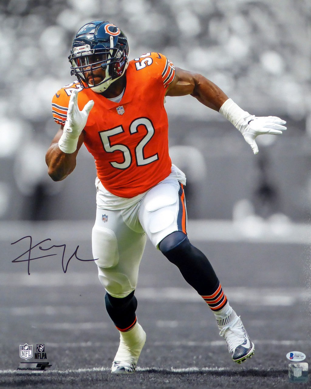 Khalil Mack Signed 16x20 Photo Chicago Bears Beckett BAS