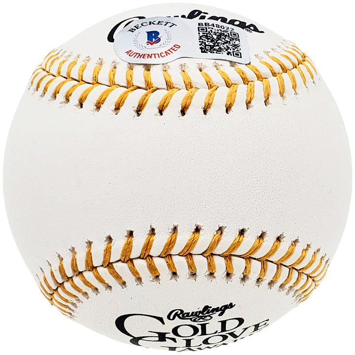Ron Guidry Signed Official Gold Glove Baseball Yankees "5X Gold Glove" Beckett