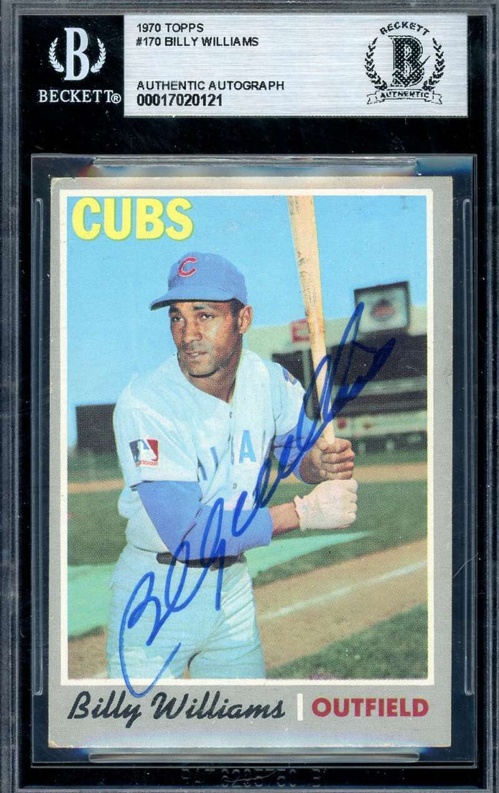 Billy Williams Beckett BAS Signed 1970 Topps Autograph