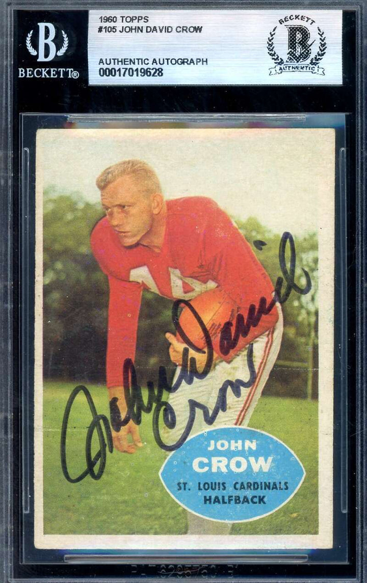 John David Crow Beckett BAS Signed 1960 Topps Autograph