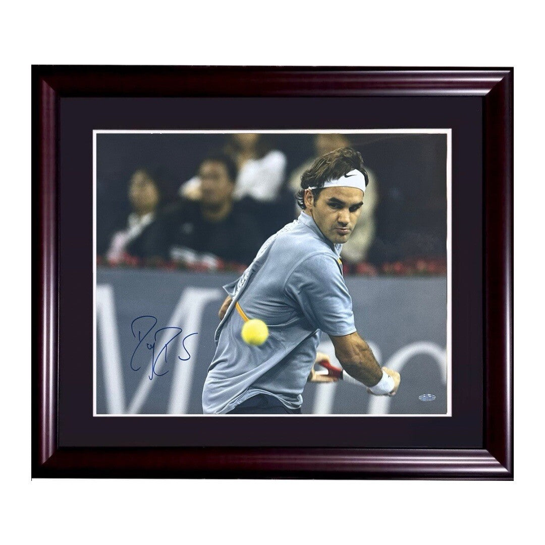 Roger Federer Signed 16x20 Framed 2007 Australian Open Photo Auto Steiner COA