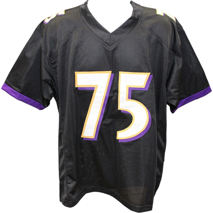 Jonathan Ogden Autographed/Signed Pro Style XL Black Jersey HOF Beckett 44101