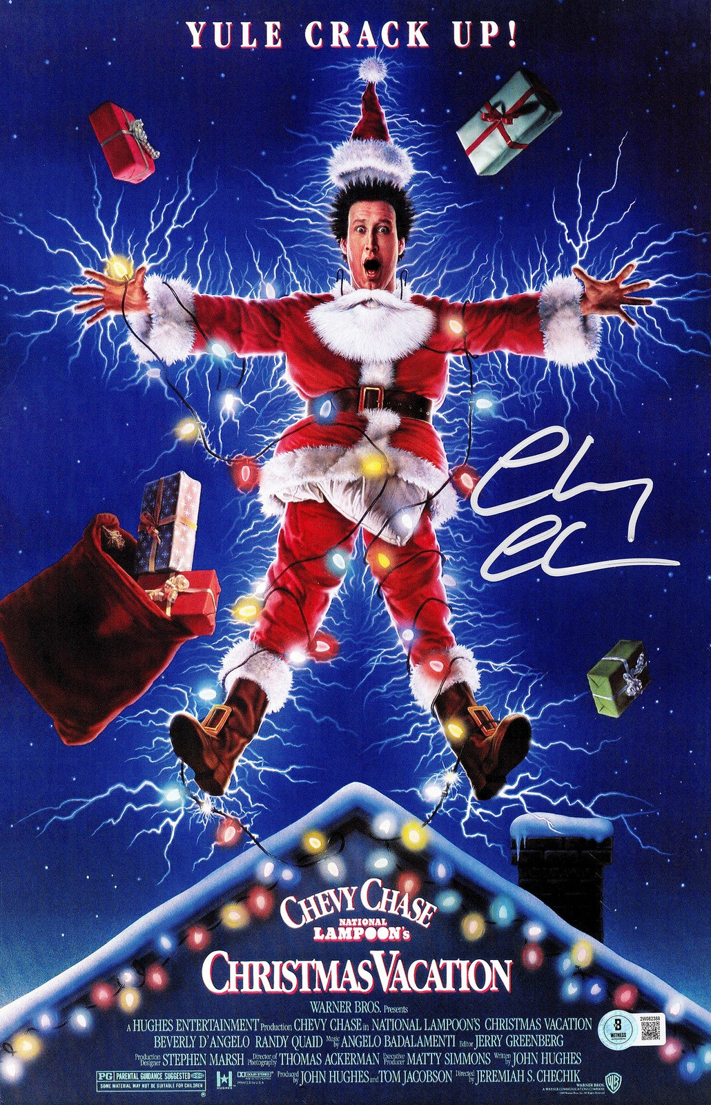 Chevy Chase Signed Framed 11x17 Christmas Vacation Poster Clark Griswold BAS QR