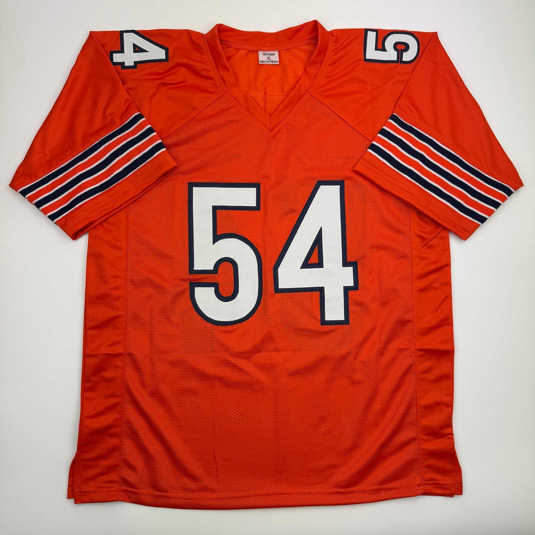 Autographed/Signed Brian Urlacher HOF 18 Chicago Orange Jersey BAS COA