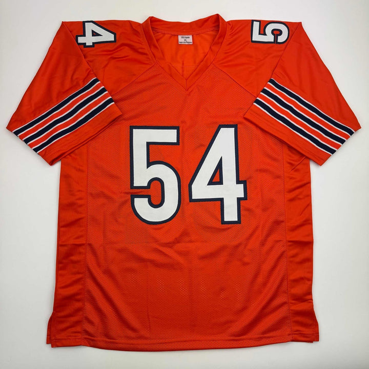 Autographed/Signed Brian Urlacher HOF 18 Chicago Orange Jersey BAS COA