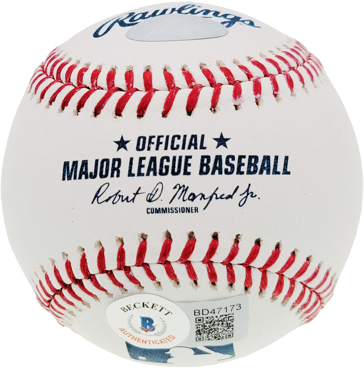 Nolan Ryan Signed Official MLB Baseball Texas Rangers "69 WS Champs" Beckett BAS