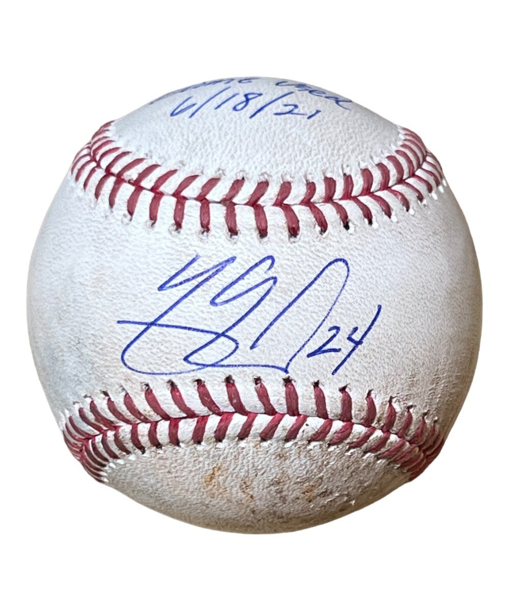 Yasmani Grandal Autographed MLB Game Used Baseball 41097