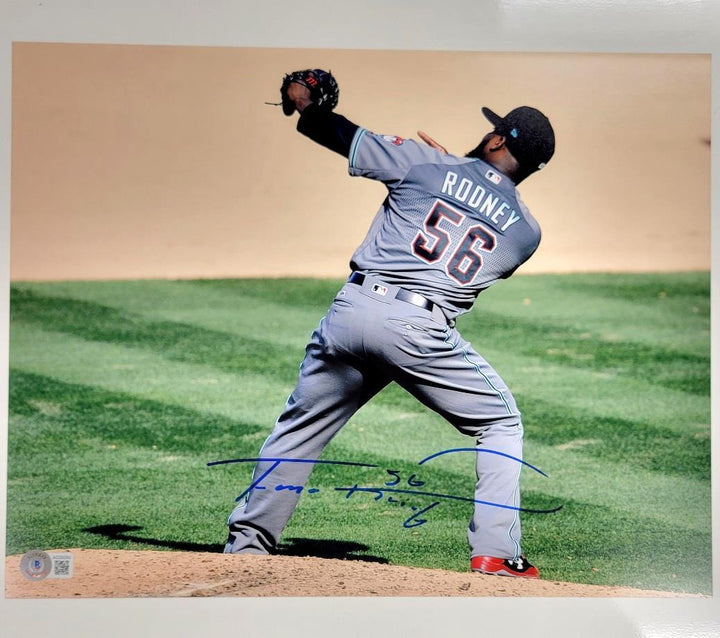 Fernando Rodney signed 11x14 photo Tigers autograph ~ Beckett BAS Holo