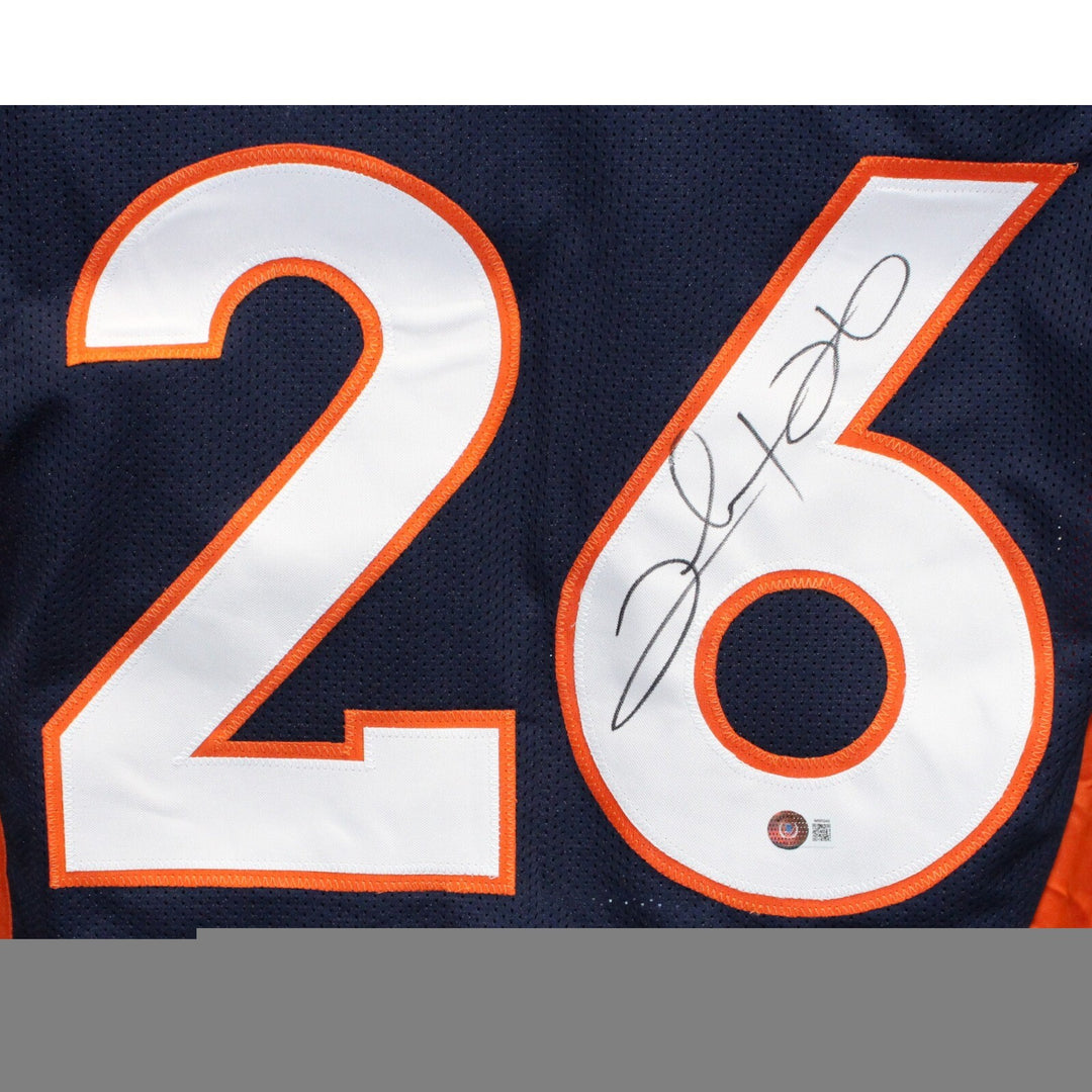 Clinton Portis Autographed/Signed Pro Style Jersey Blue Beckett 42559