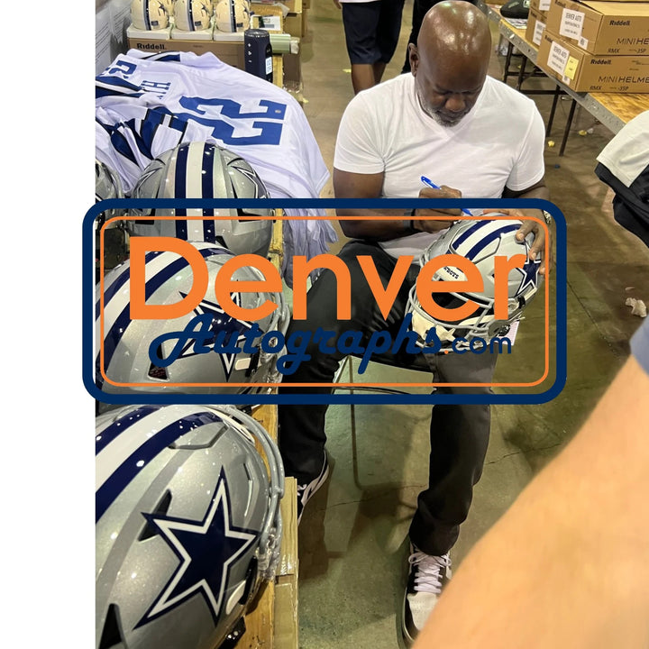 Emmitt Smith Autographed/Signed Dallas Cowboys SpeedFlex Helmet Beckett W 58493