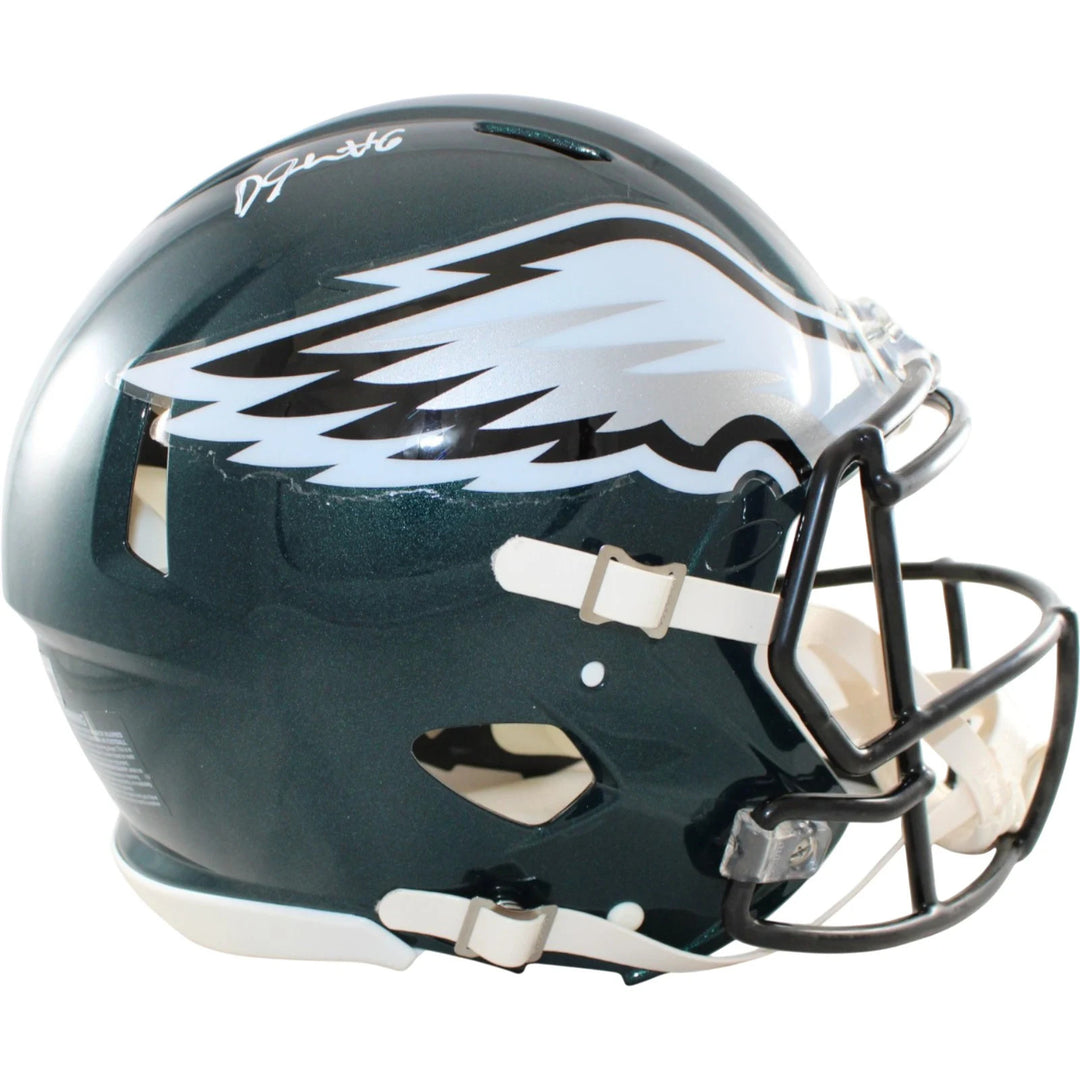 Devonta Smith Signed Philadelphia Eagles Proline Helmet Beckett Witness 58608