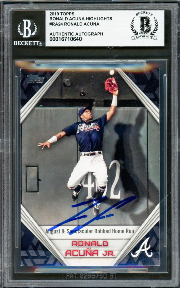 Ronald Acuna Jr. Signed 2019 Topps Player Highlights Card RA-24 Braves Beckett