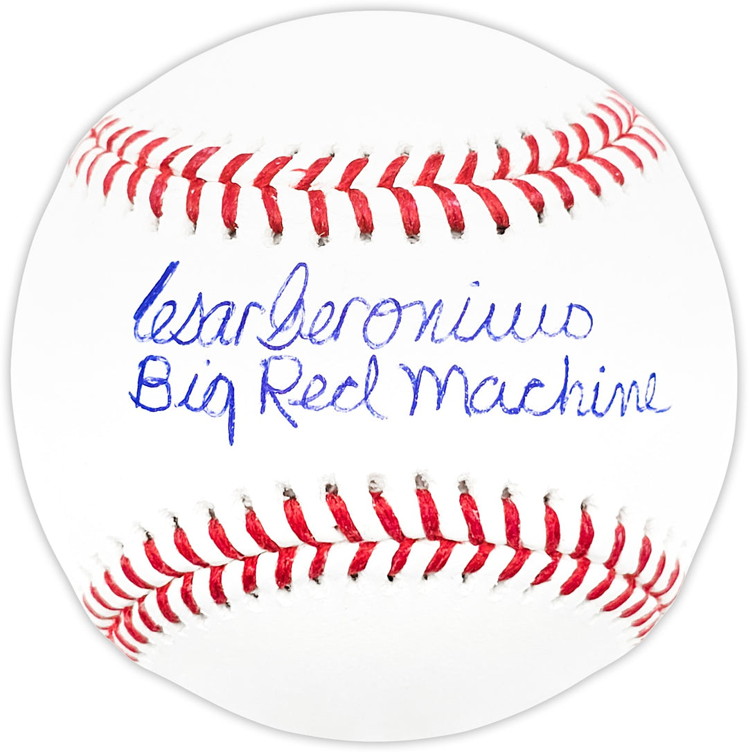 Cesar Geronimo Signed MLB Baseball Cincinnati Reds "Big Red Machine" Beckett Wit