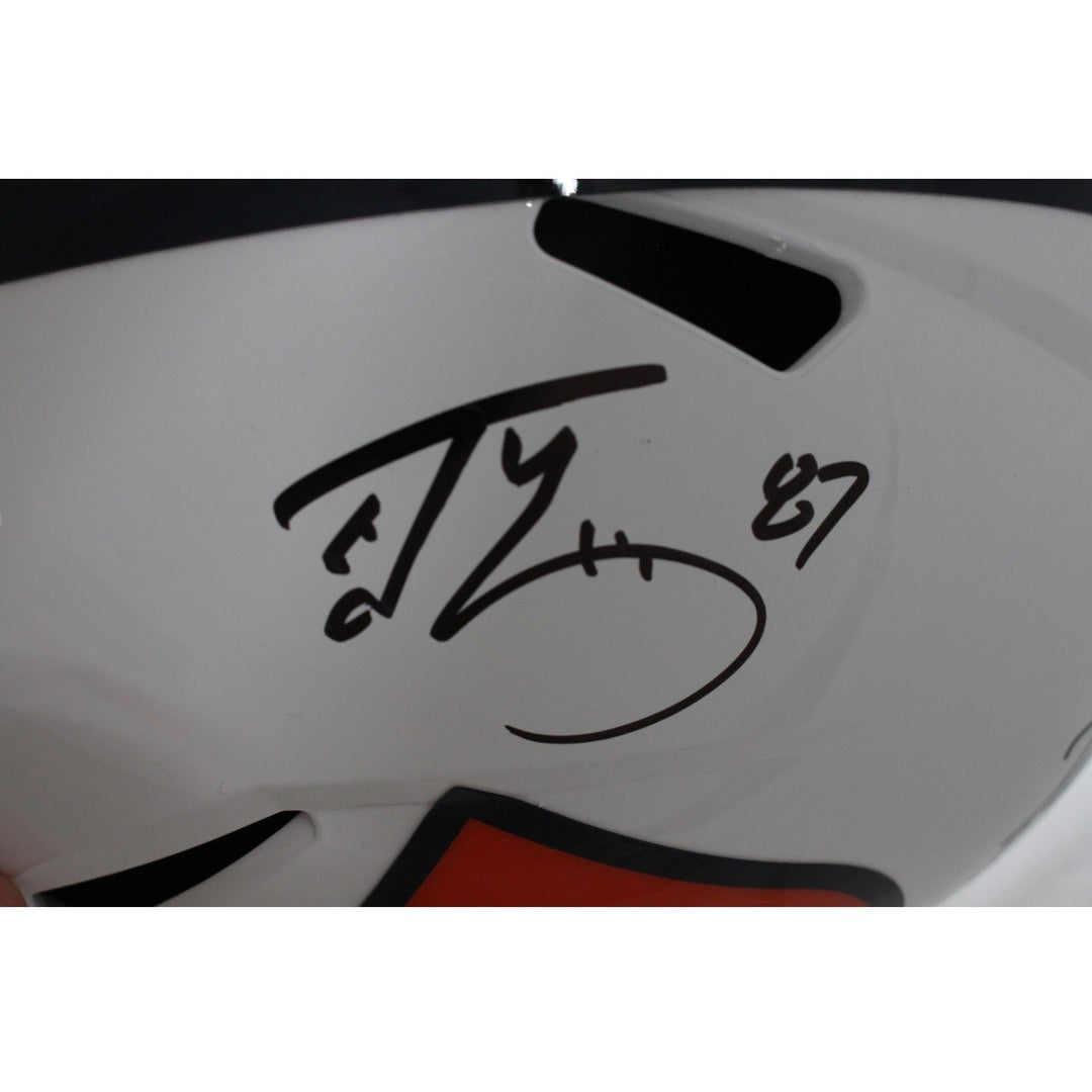 Ed McCaffrey Rod Smith Signed Denver Broncos F/S Alt 23 Helmet Beckett 56362