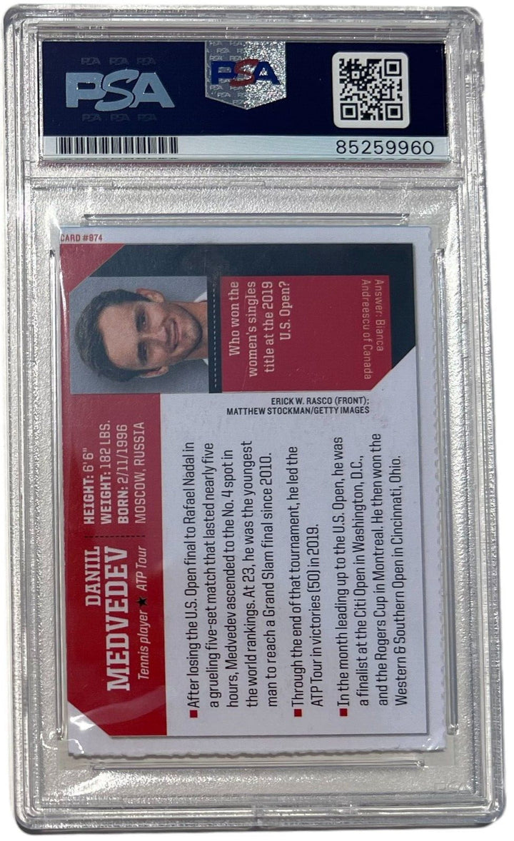 DANIIL MEDVEDEV SIGNED 2019 SPORTS ILLUSTRATED FOR KIDS CARD AUTO SI PSA DNA