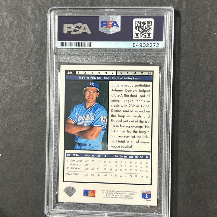 1994 Upper Deck #546 Johnny Damon Signed Card Auto PSA Slabbed Royals