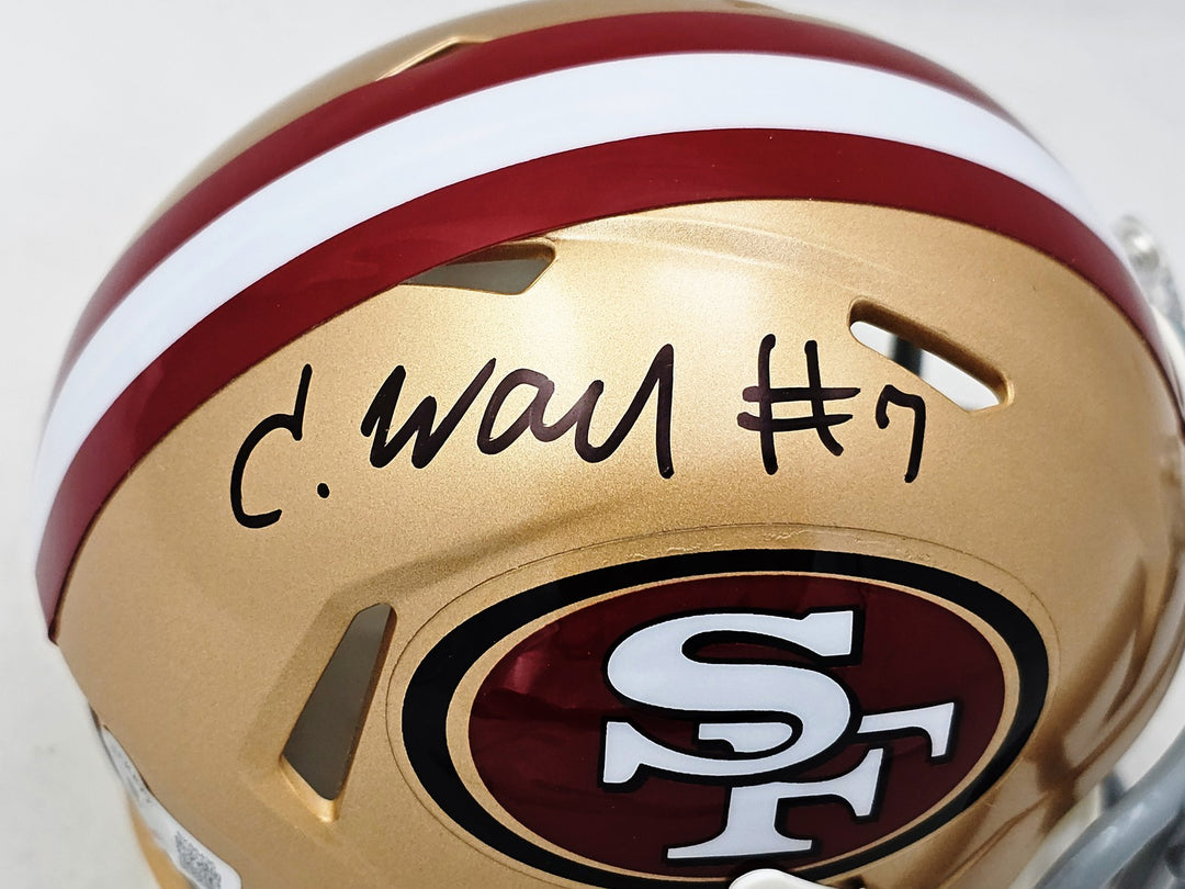 Charvarius Ward Auto Signed San Francisco 49ers Gold Speed Mini Helmet Beckett