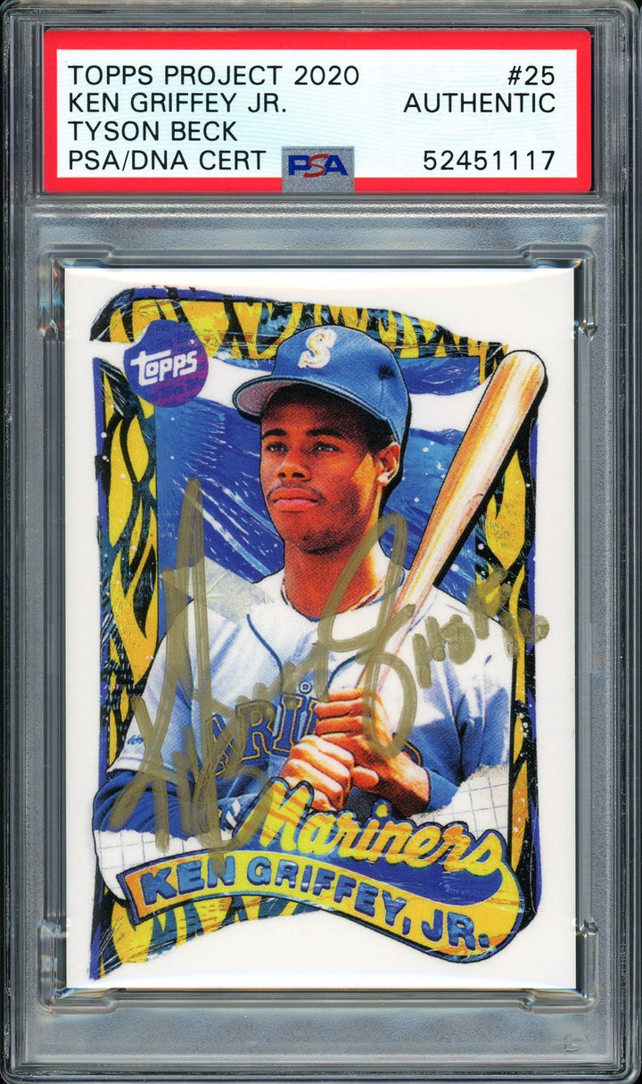 Ken Griffey Jr. Signed Topps Project 2020 Tyson Beck Card 25 HOF 16 #1/1 PSA/DNA
