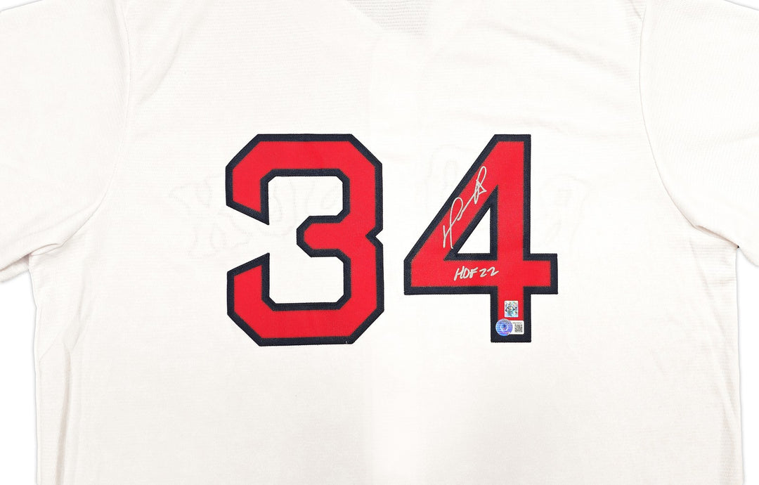 Red Sox David Ortiz Auto White Majestic Cool Base Jersey Size XL HOF 22 Beckett