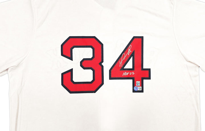 Red Sox David Ortiz Auto White Majestic Cool Base Jersey Size XL HOF 22 Beckett