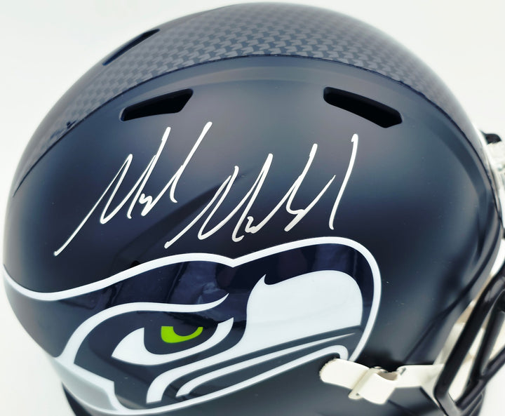 Mike Macdonald Signed Seahawks SB LX Full Size Replica Helmet BAS