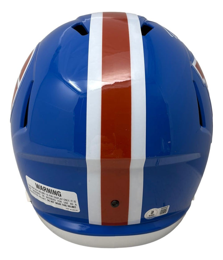 Ed McCaffrey Signed Denver Broncos Full Size T/B Replica Speed Helmet BAS