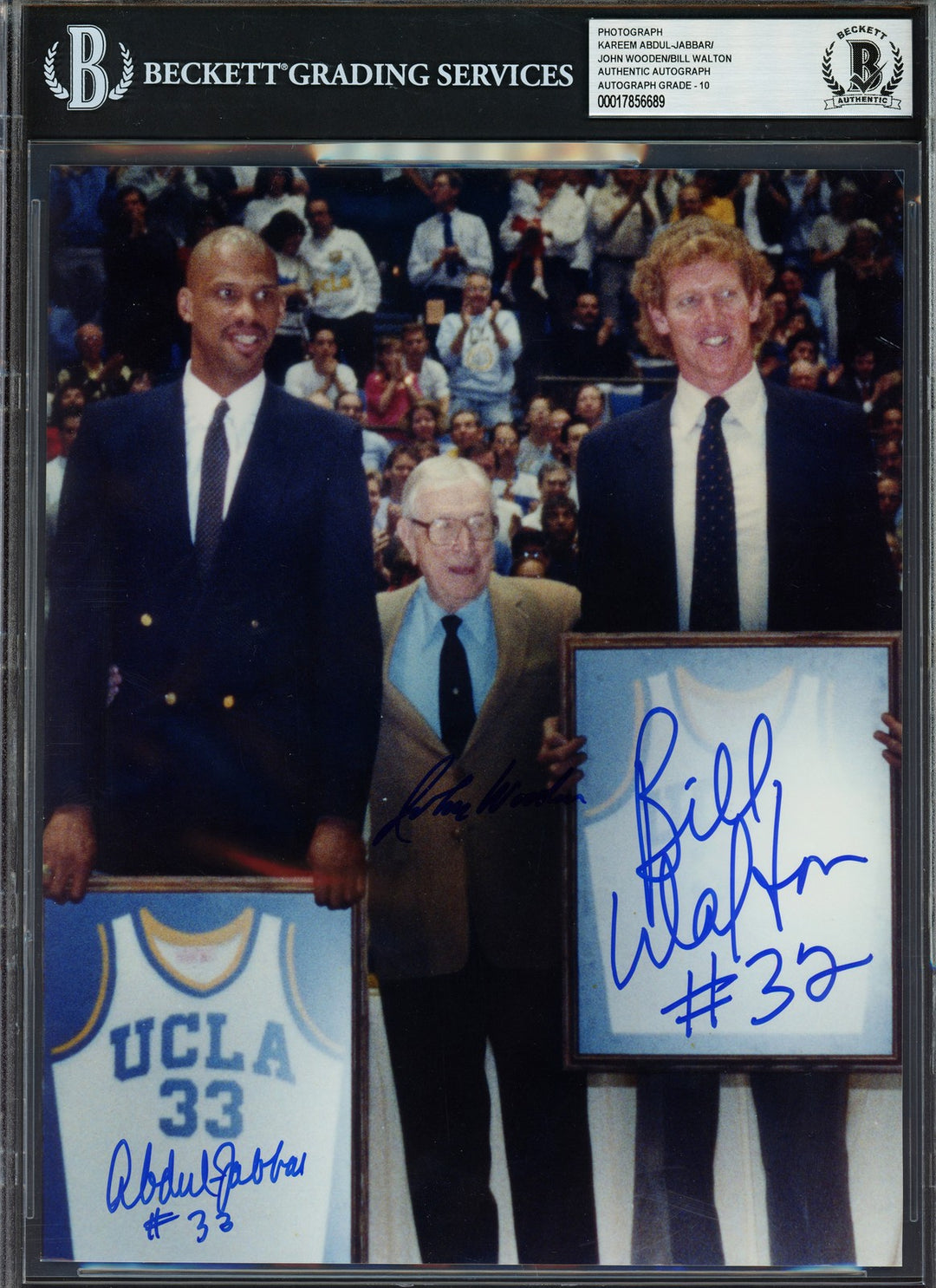 Kareem Abdul Jabbar John Wooden Bill Walton Auto 8x10 Photo UCLA Bruins Sig 10