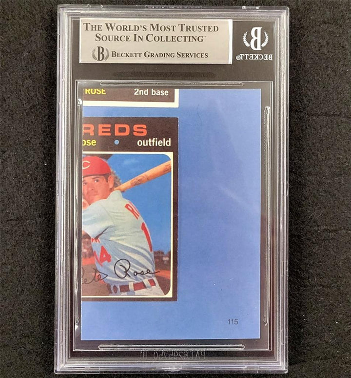 Pete Rose signed 1985 Cincinnati Reds Baseball Trading Card slab auto BAS