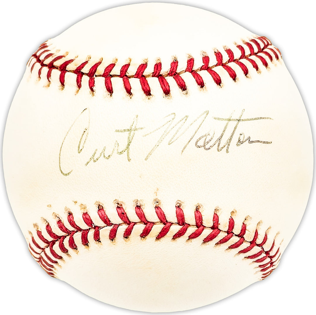 Curt Motton Autographed Signed AL Baseball Baltimore Orioles Beckett QR #BM25091