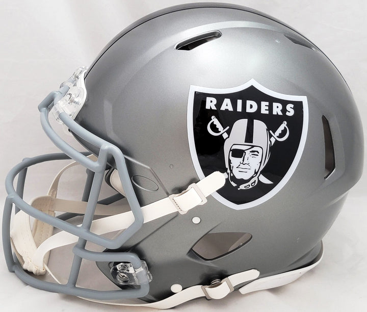 Davante Adams Signed Raiders Flash Gray Full Size Authentic Speed Helmet Beckett
