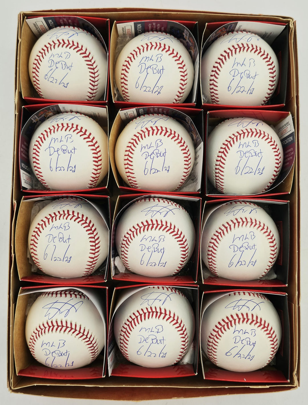 Wander Franco Signed MLB Baseball 12 Count Lot Tampa Bay Rays JSA