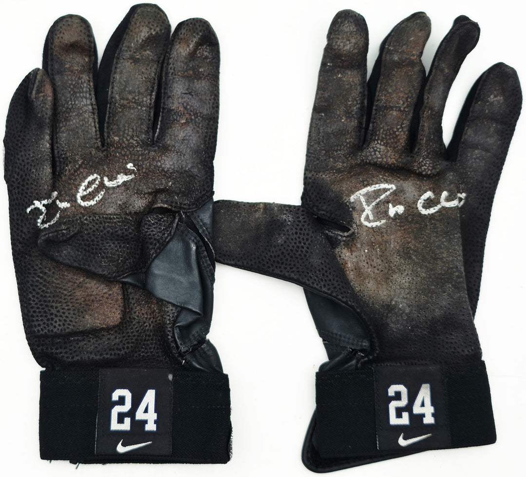 Robinson Cano Signed Black Nike Diamond Elite Game Used Batting Gloves Yankees