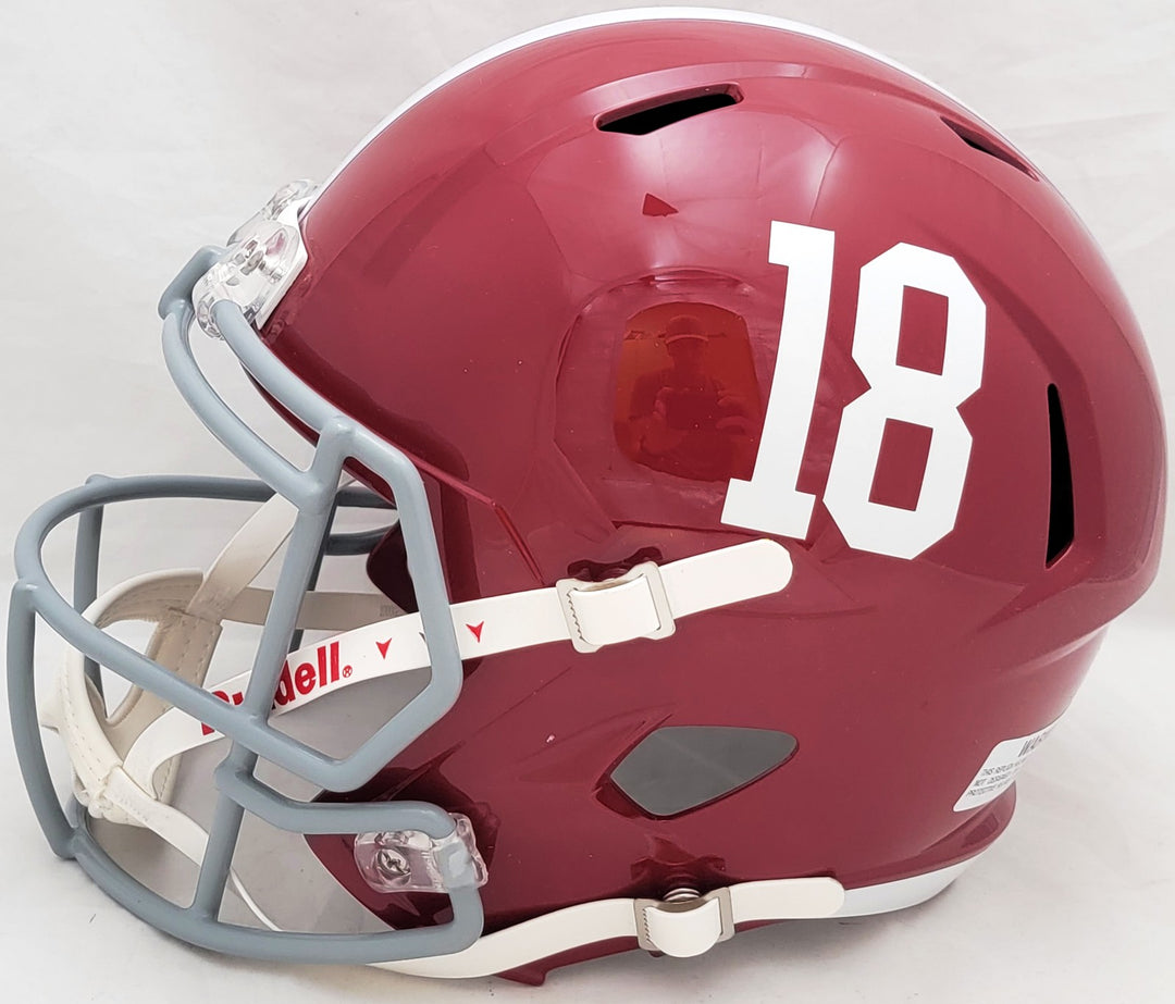 Mac Jones Auto Alabama Crimson Tide Red Full Size Replica Speed Helmet Beckett