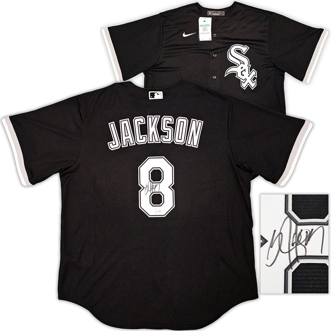 Chicago White Sox Bo Jackson Signed Black Nike Jersey Size XL Beckett Wit