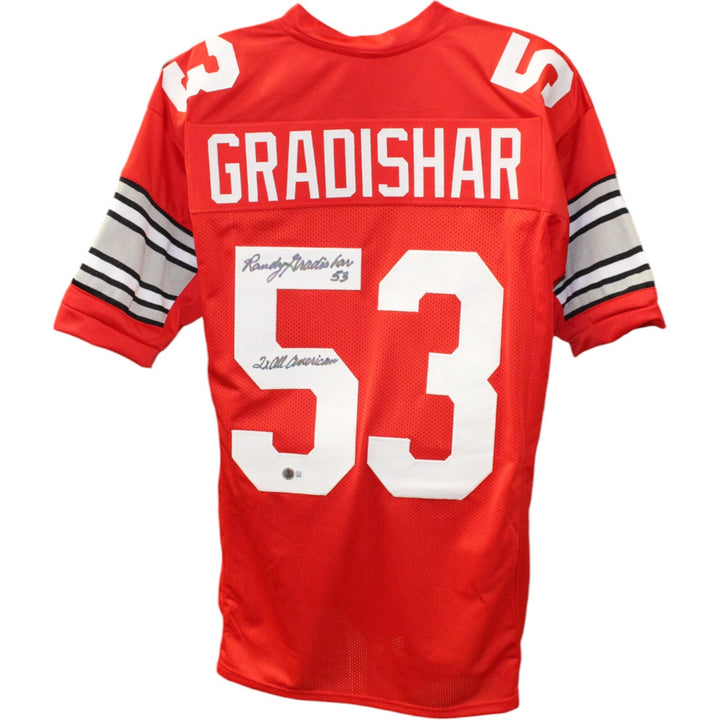 Randy Gradishar Autographed/Signed College Style XL  Red Jersey Beckett 44616