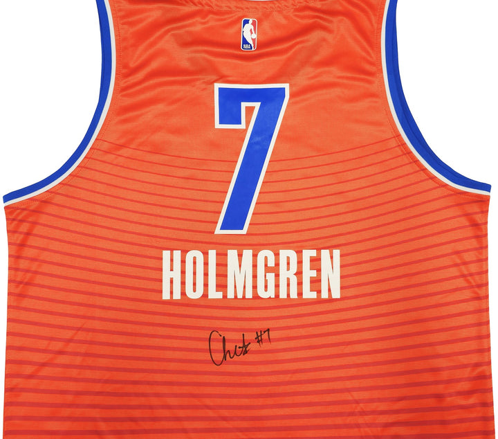 Thunder Chet Holmgren Autographed Signed Red Fanatics Jersey Size XL Beckett Wit