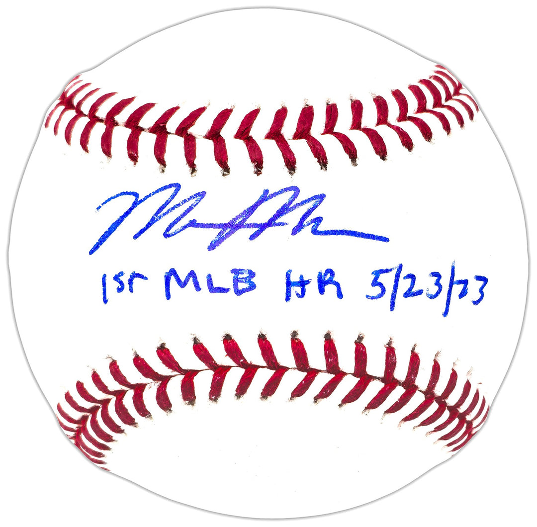 Matt McLain Signed Official MLB Baseball Reds "1st MLB HR 5/23/23" Beckett Wit