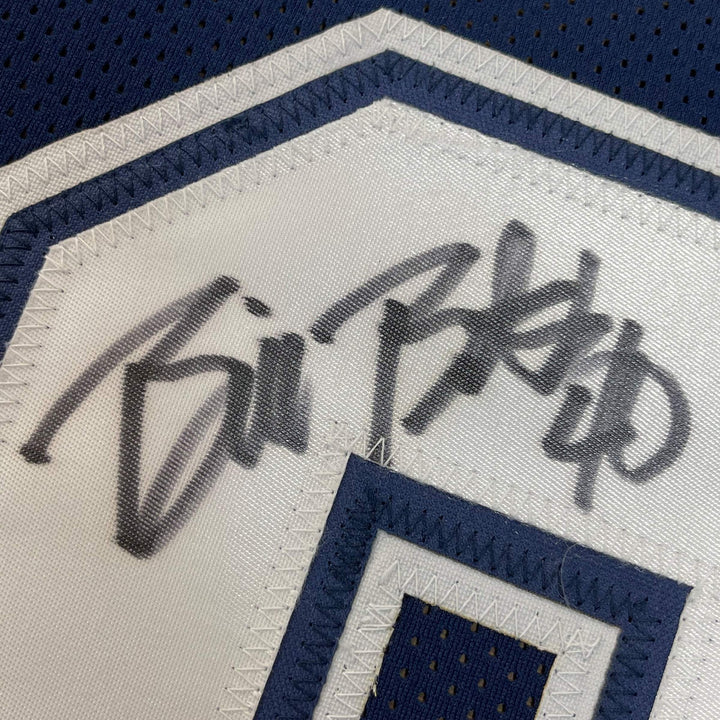 FRAMED Autographed/Signed BILL BATES 33x42 Dallas Dark Blue Jersey PSA/DNA COA