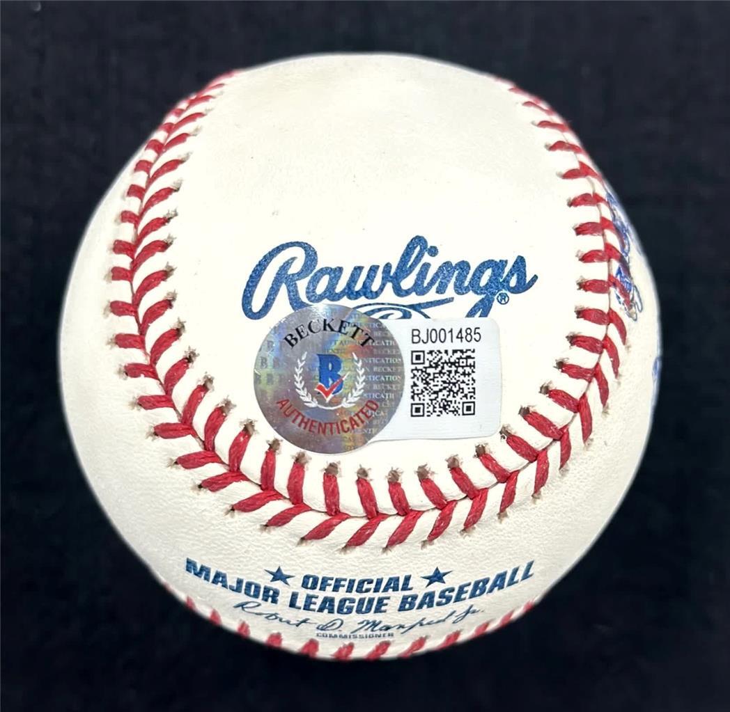 Yasiel Puig autograph signed MLB Baseball + Original Sketch Art 1/1~ Beckett BAS