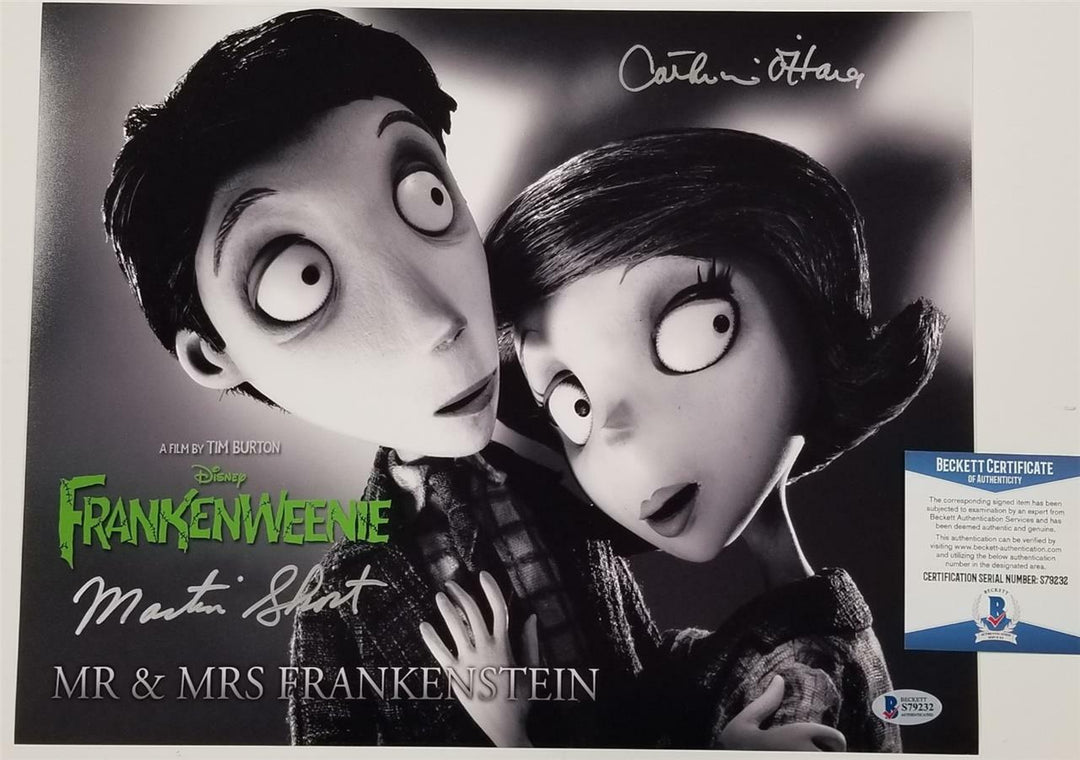 Martin Short & Catherine O'Hara signed Frankenweenie 11x14 Photo Beckett BAS COA