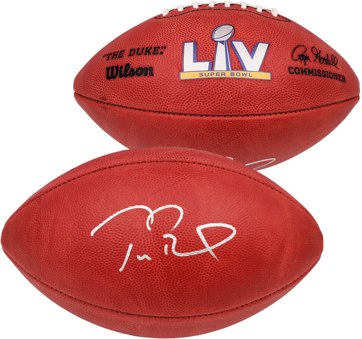 Tom Brady Auto Official NFL Leather SB LV Logo Football Buccaneers Fanatics Holo