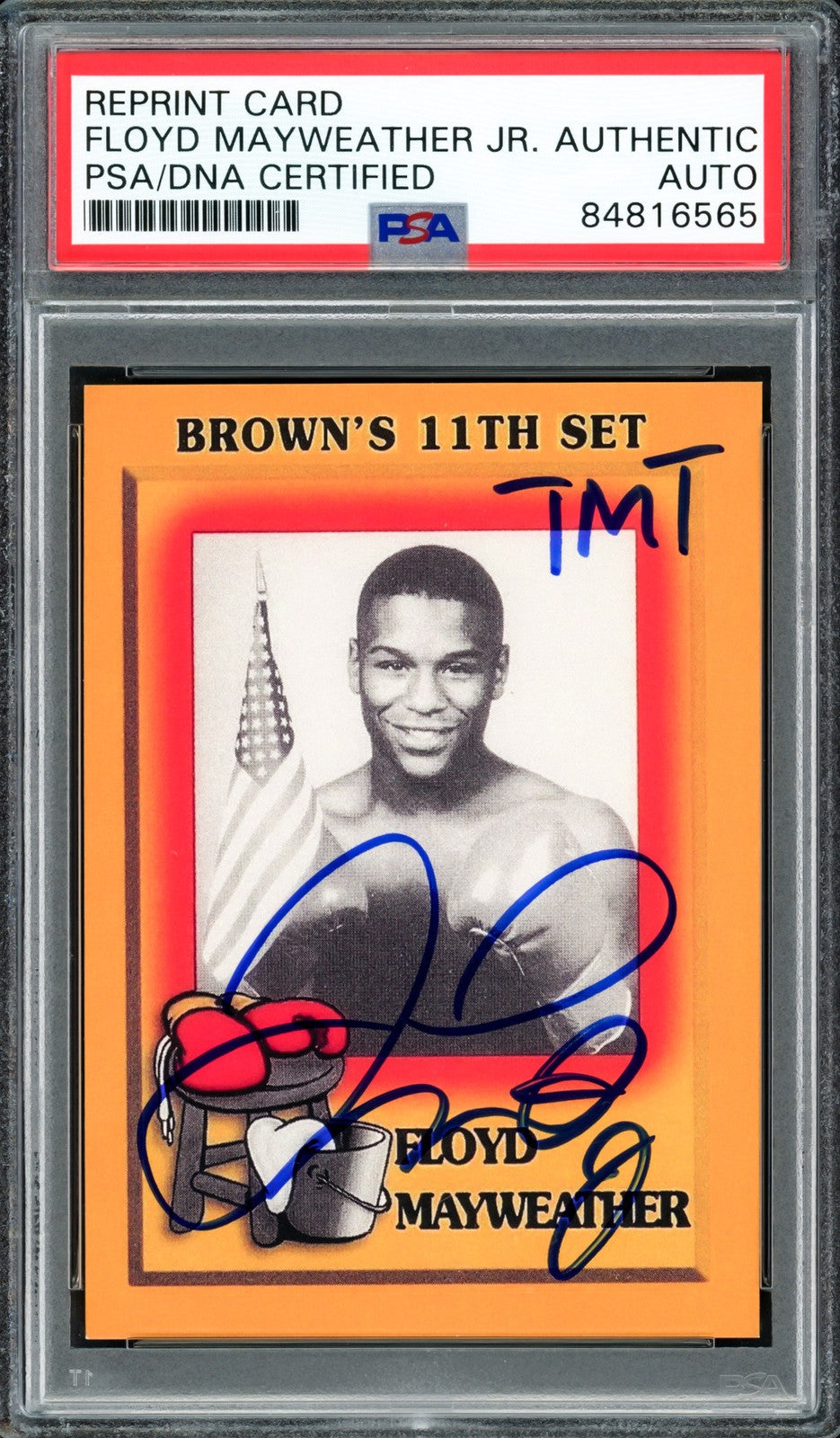Floyd Mayweather Jr Auto 1997 Browns Boxing Rookie Reprint RC 51 TMT Money Team