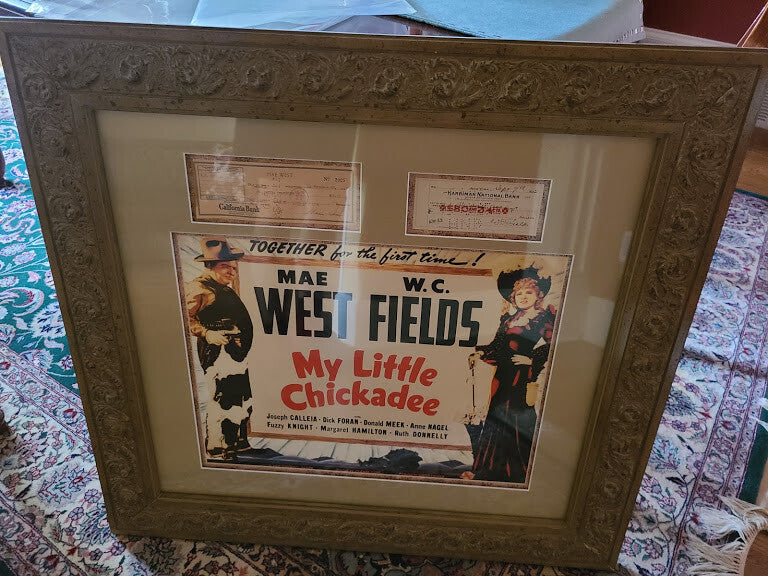 WC Fields Mae West JSA Loa Signed Dual Check Display Framed 35x34 Museum Quality