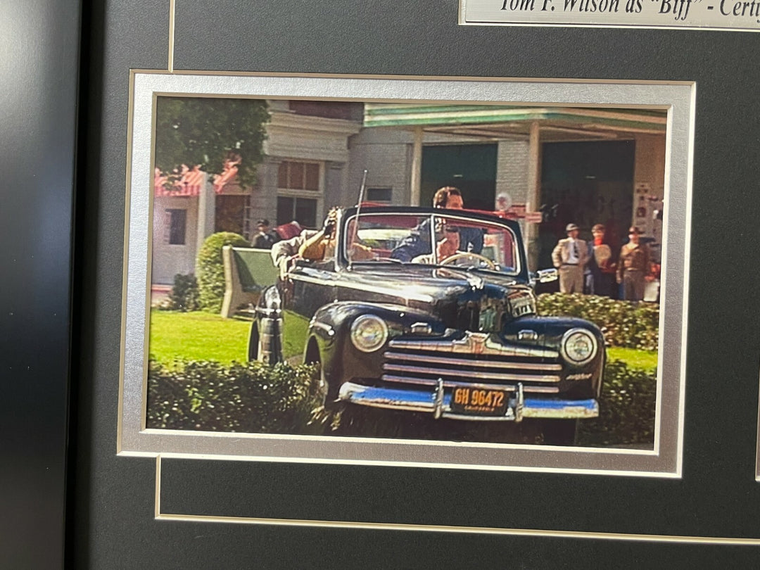 Back to the Future Signed Biff Tom F. Wilson Movie Car License Plate Framed BAS