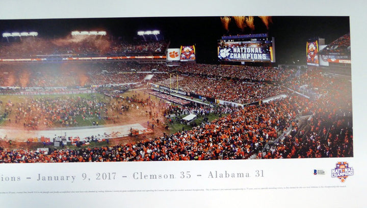 Deshaun Watson Signed 13x40 Panoramic Photo Clemson Tigers Beckett BAS